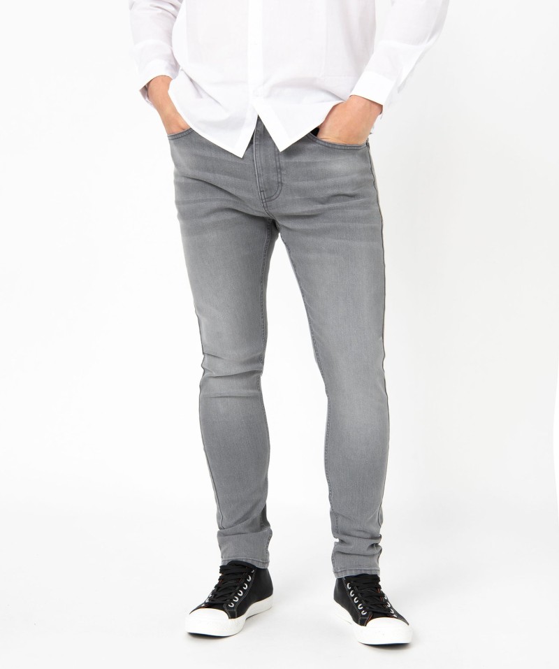 Jean homme skinny taille haute en coton stretch